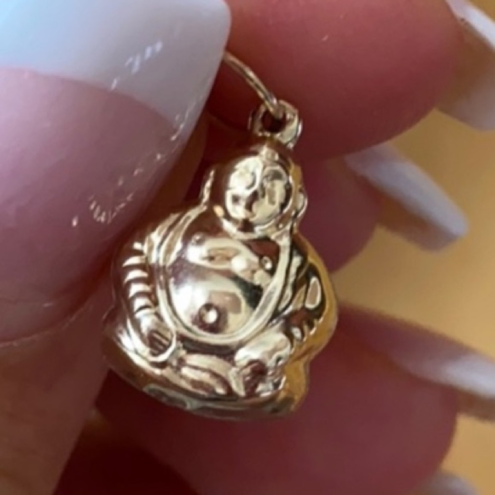 10K Gold Buddha Pendant Charm - Picture 4 of 15